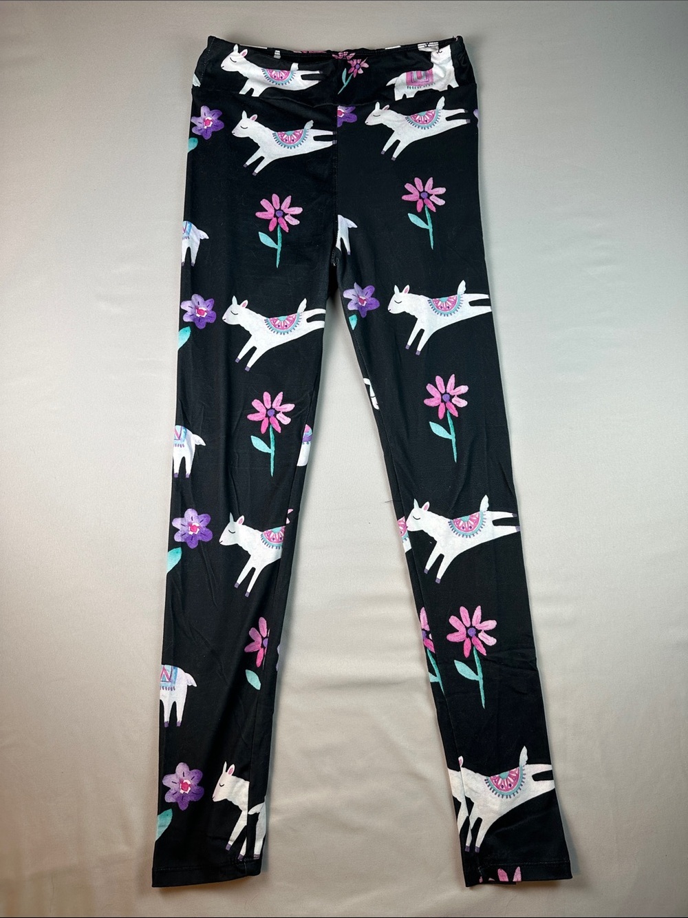 Women’s Llama Unicorn Print Leggings Fun Pattern High Rise One Size Fits All
